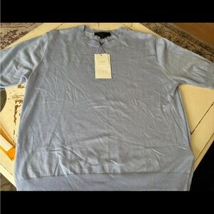 Zara Women's Soft Blue Crew Neck Sweater